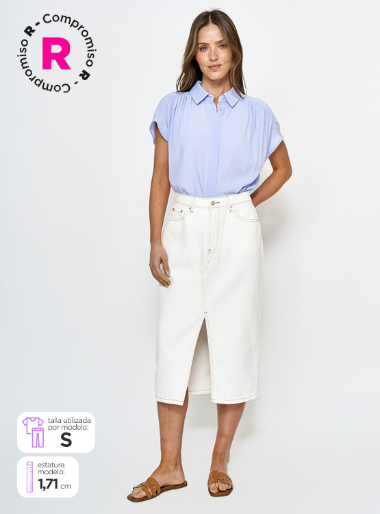 FALDA LARGA ALGODÓN MUJER MARQUIS DENIM