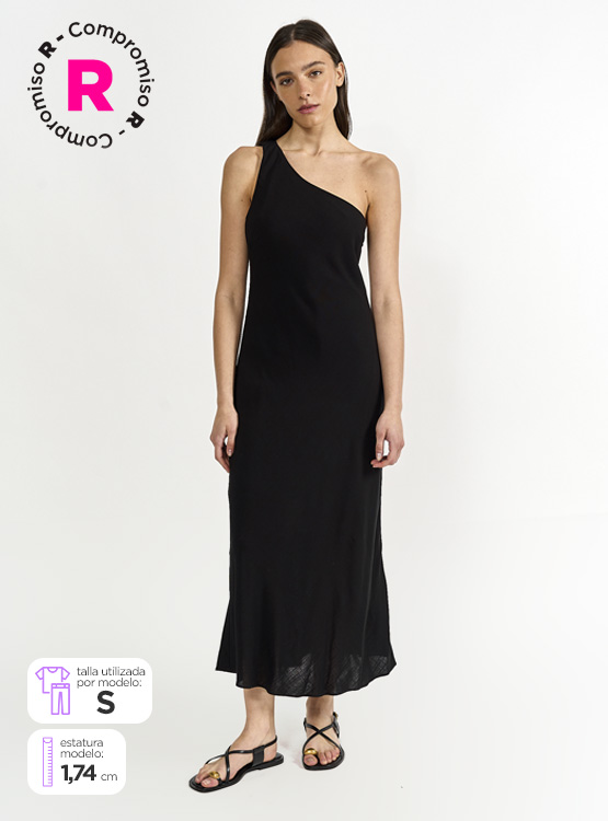 VESTIDO LARGO MUJER MARQUIS UN HOMBRO - 1