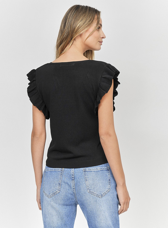 POLERA MANGA CORTA MUJER MARQUIS TEJIDA VUELOS - 2
