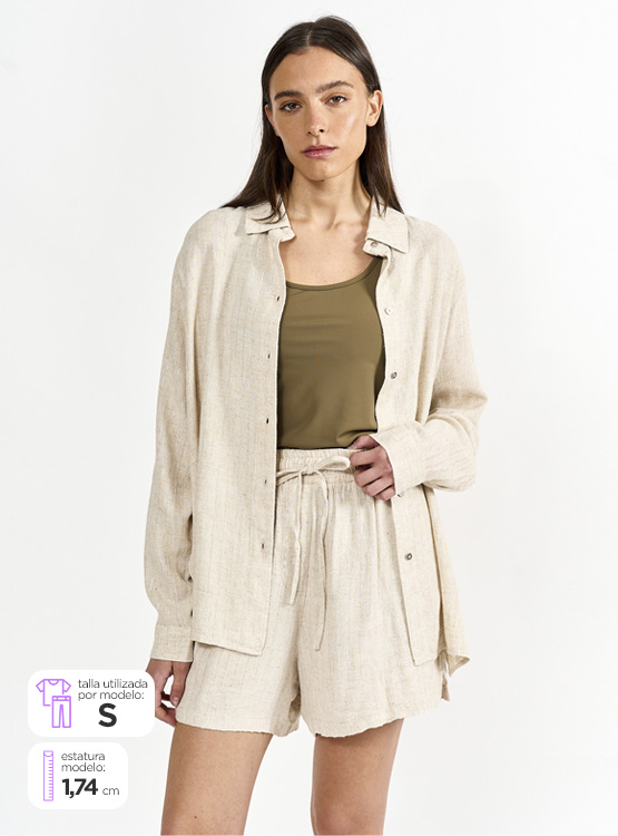 Prillo Ripley - BLUSA MANGA LARGA MUJER MARQUIS BEIGE PRILLO