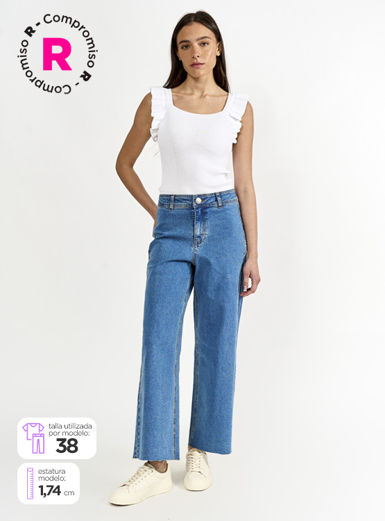 JEANS ALGODÓN WIDE LEG MUJER MARQUIS