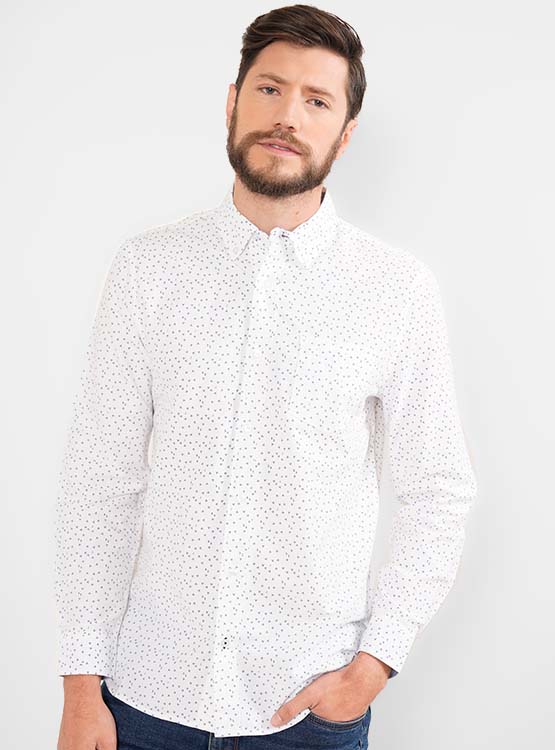 CAMISA KENNETH STEVENS MINI PRINT MANGA LARGA - 3