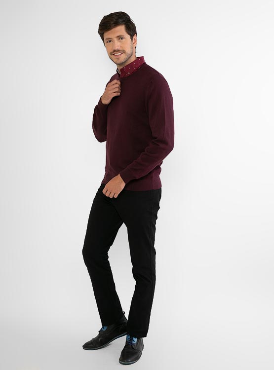 SWEATER KENNETH STEVENS BÁSICO CUELLO REDONDO MANGA LARGA - 1