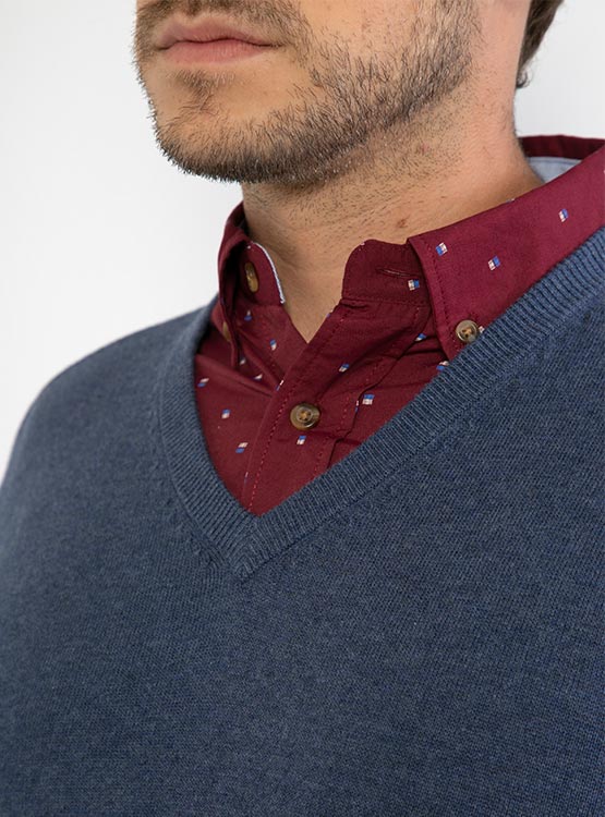 SWEATER KENNETH STEVENS BÁSICO CUELLO_V MANGA LARGA - 4