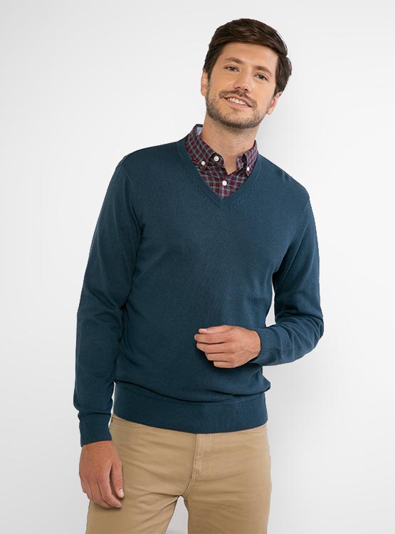 SWEATER KENNETH STEVENS BÁSICO CUELLO_V MANGA LARGA - 2
