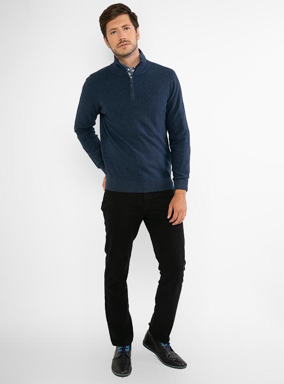 SWEATER KENNETH STEVENS CODERAS CUELLO ALTO MANGA LARGA