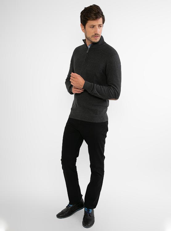 SWEATER KENNETH STEVENS CODERAS CUELLO ALTO MANGA LARGA - 1