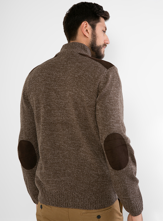 SWEATER KENNETH STEVENS CON CIERRE Y DETALLES EN SUEDE - 3