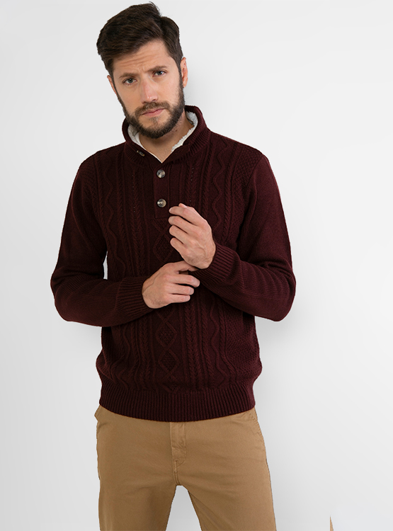 SWEATER KENNETH STEVENS CON BOTONES Y CHIPORRO EN EL CUELLO - 2