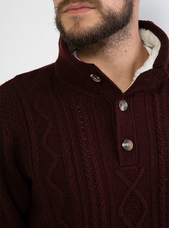 SWEATER KENNETH STEVENS CON BOTONES Y CHIPORRO EN EL CUELLO - 4