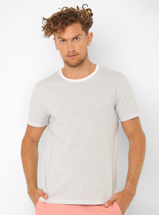 POLERA KENENTH STEVENS CUELLO REDONDO MINI PRINT - 2