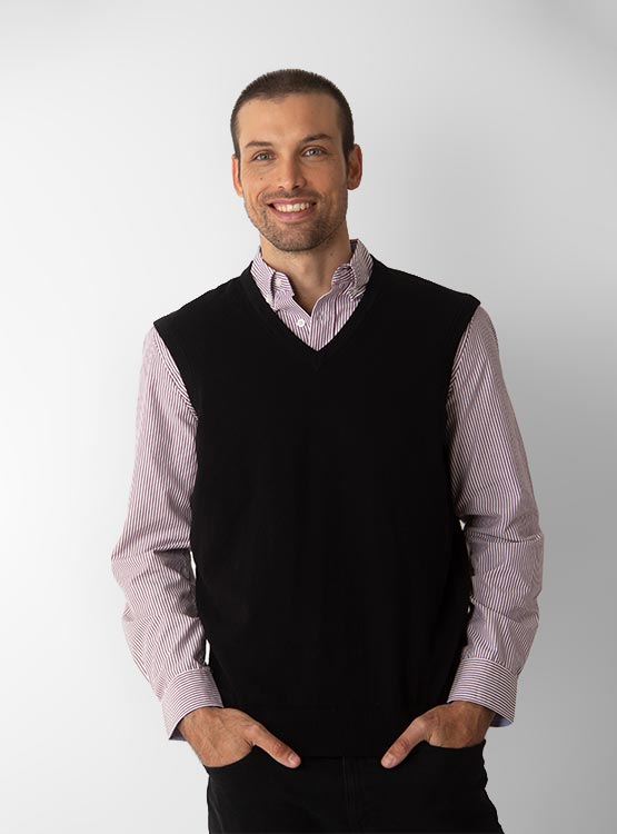SWEATER KENNETH STEVENS SIN MANGAS CON CUELLO EN V - 2