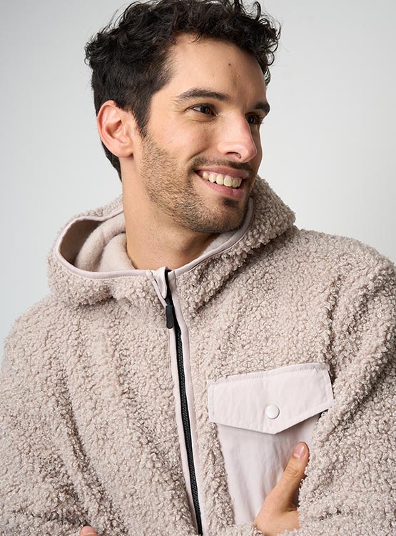 POLERON KENNETH STEVENS SHERPA CON CIERRE Y GORRO - 4