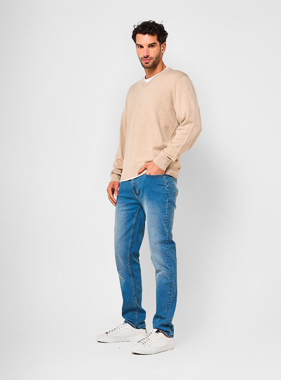 SWEATER KENNETH STEVENS BÁSICO CUELLO EN V - 4