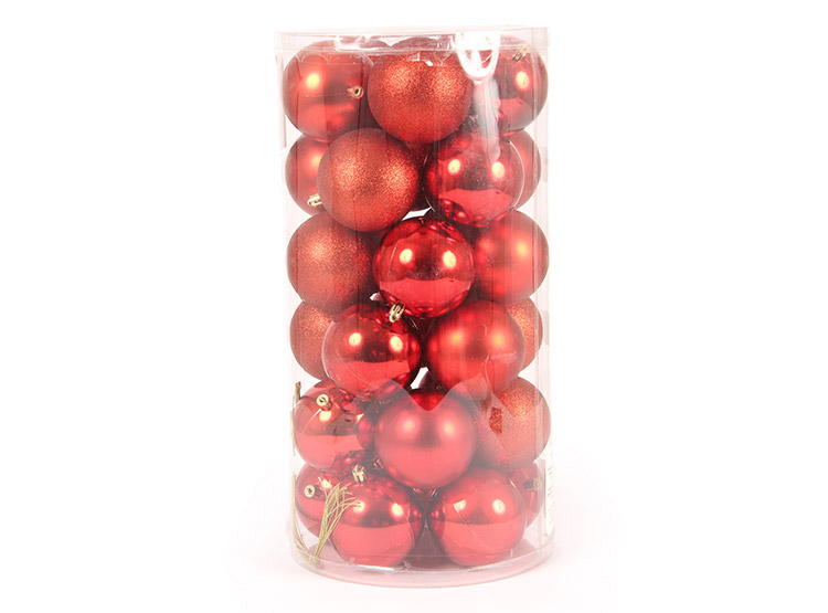 SET ESFERAS NAVIDEÑAS RIPLEY HOME ROJO X30