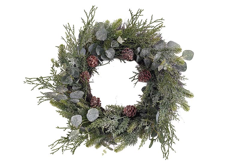 ADORNO NAVIDEÑO RIPLEY HOME CORONA FROST PIÑON