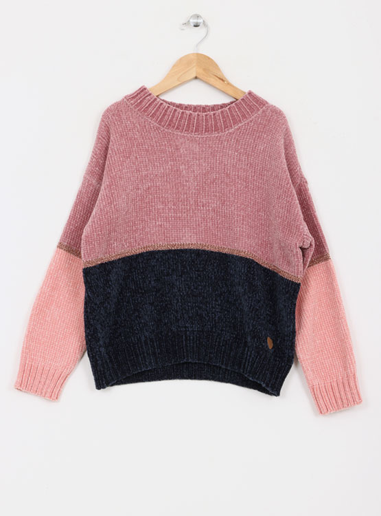 SWEATER HARVEST CHENILLE COLOR BLOCK - 1