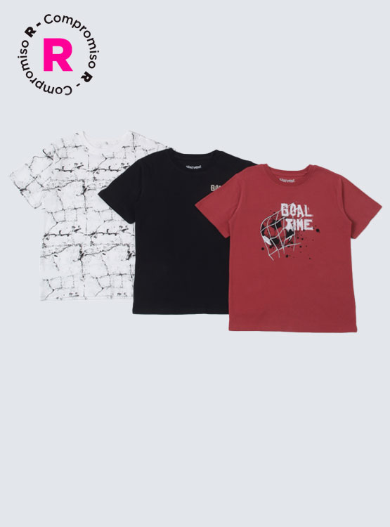 PACK X3 POLERAS MANGA CORTA HARVEST