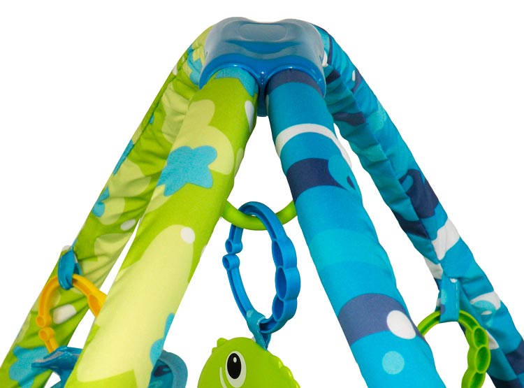 GIMNASIO INTERACTIVO BEBE ACOLCHADO JUGUETES COLGANTES AZUL - 2