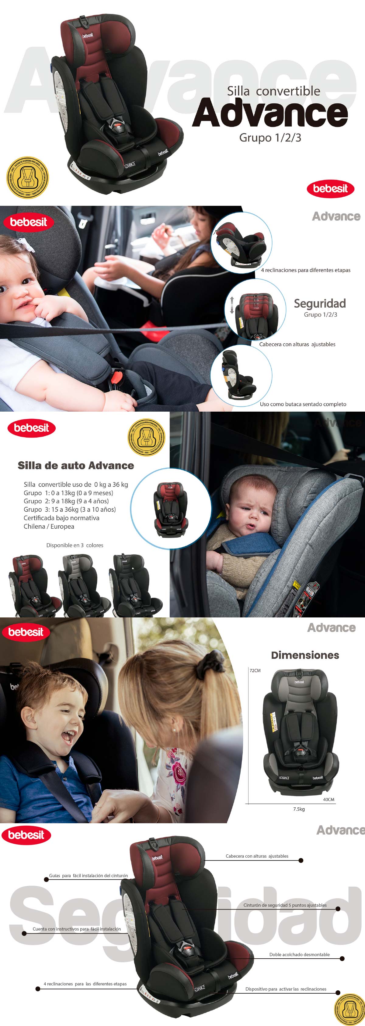 SILLA DE AUTO BEBESIT 906 ADVANCED