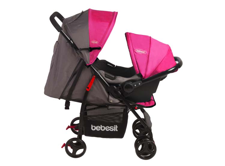 COCHE TRAVEL SYSTEM BEBE SUMMER ROSADO BEBESIT - 2