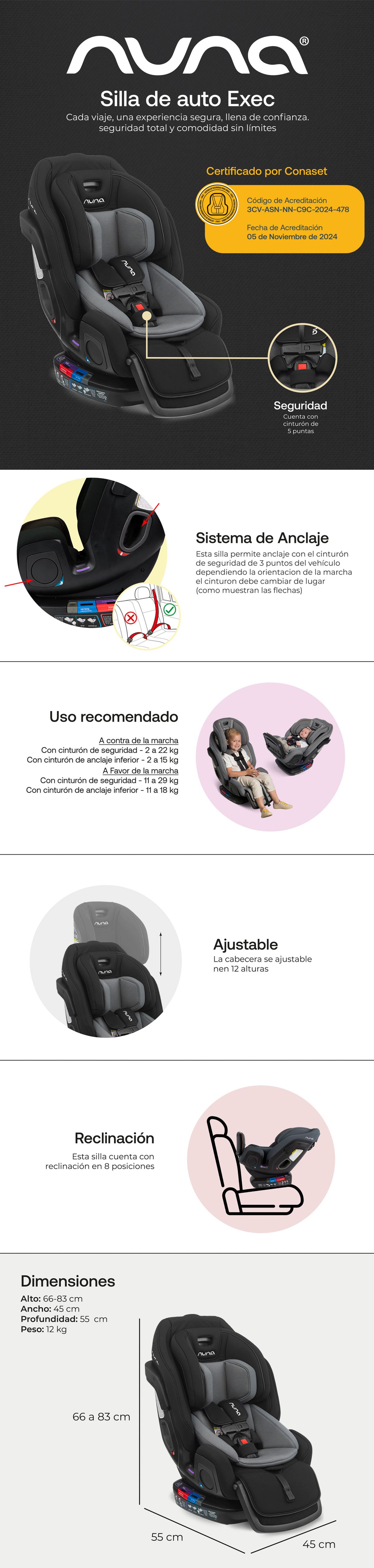 SILLA DE AUTO CSC EXEC CAVIAR