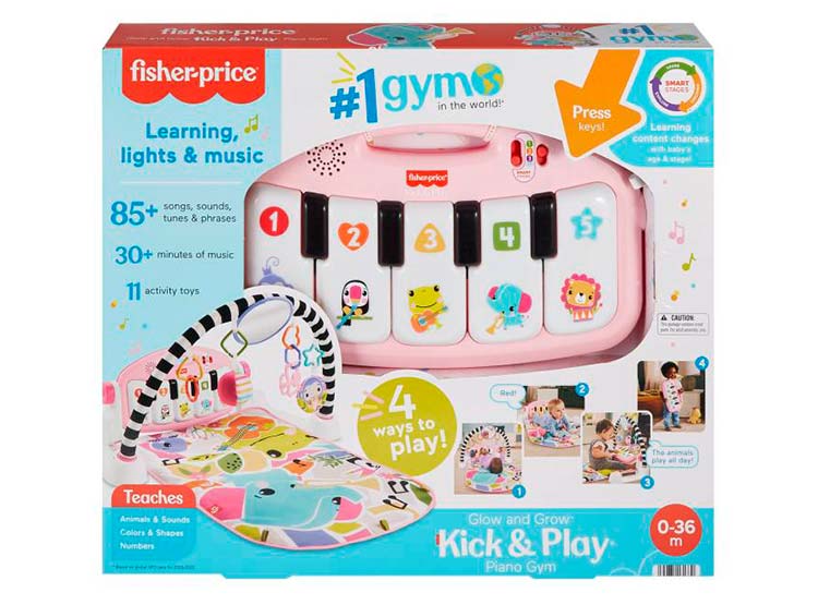 GIMNASIO BEBÉ FISHER PRICE CRECE Y BRILLA PIANO PATADITAS MUSICALES - 7
