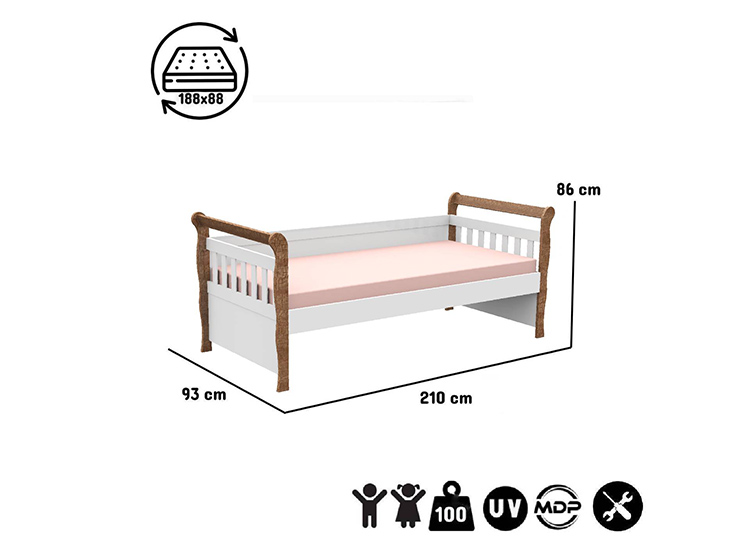 CAMA CUJA BLANCO CAFÉ JULIA - 3