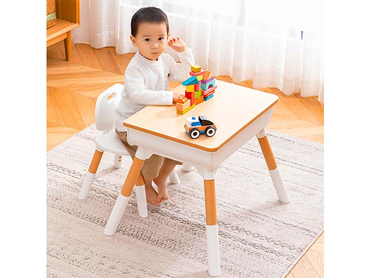 MESA CON SILLA SCHOOL BLANCA CARAMELO - 4