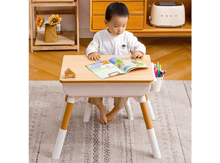 MESA CON SILLA SCHOOL BLANCA CARAMELO - 5
