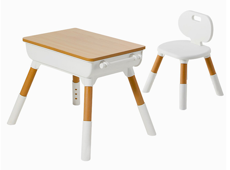 MESA CON SILLA SCHOOL BLANCA CARAMELO - 1