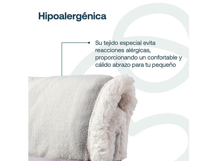 MANTA SHERPA DE POLAR GRIS BEBESIT - 3