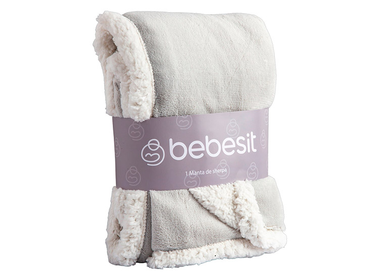 MANTA SHERPA DE POLAR GRIS BEBESIT - 1