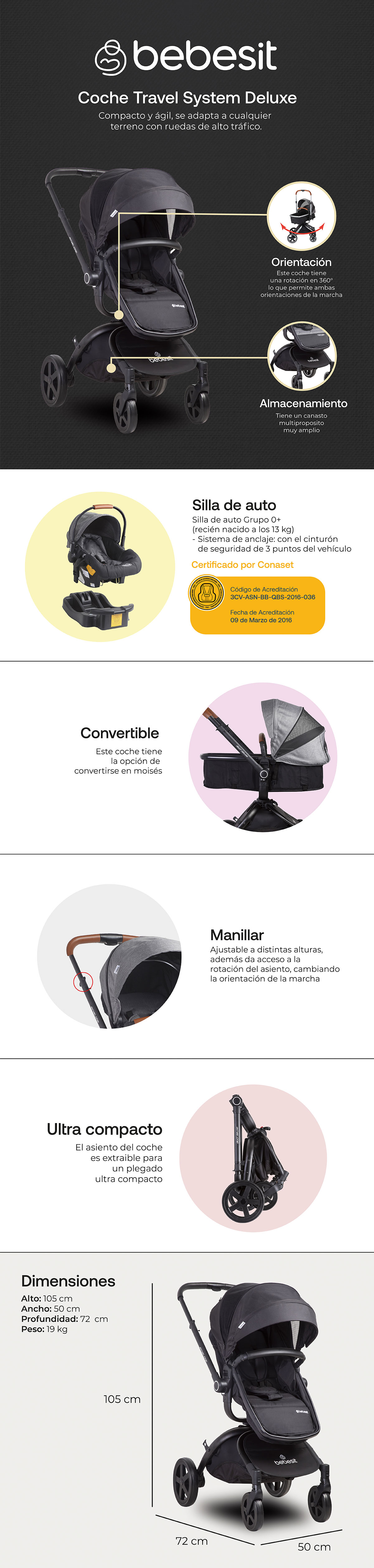 COCHE TRAVEL SYSTEM F8006 SX NEGRO
