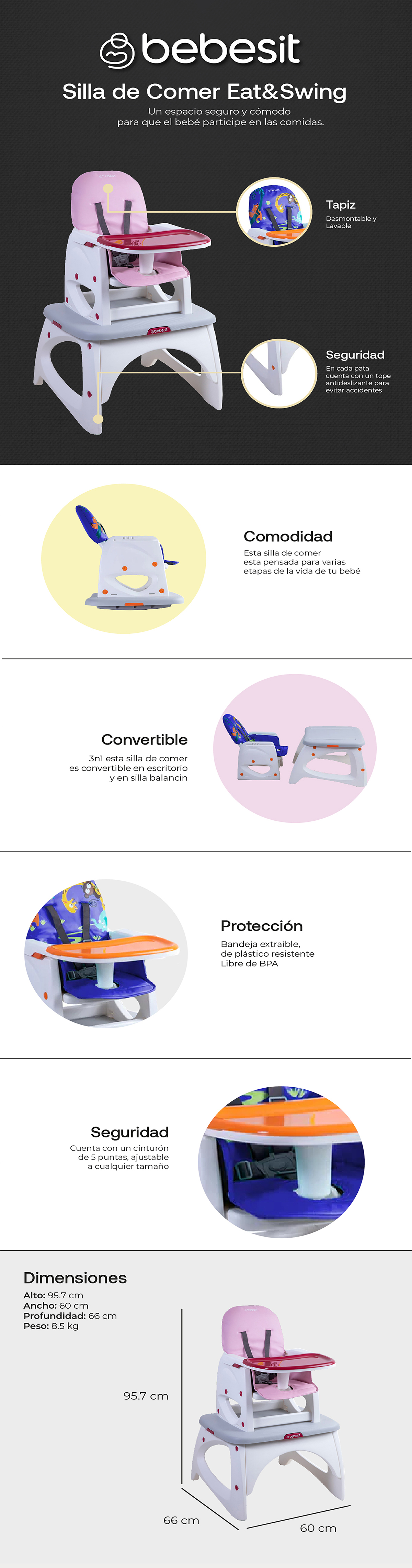 SILLA EAT SWING L ROSA