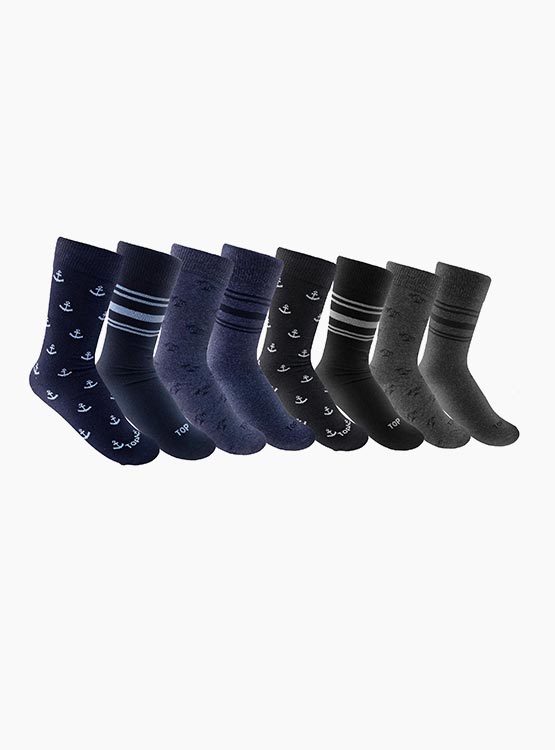PACK 8 CALCETINES TOP HOMBRE ALGODÓN - 1