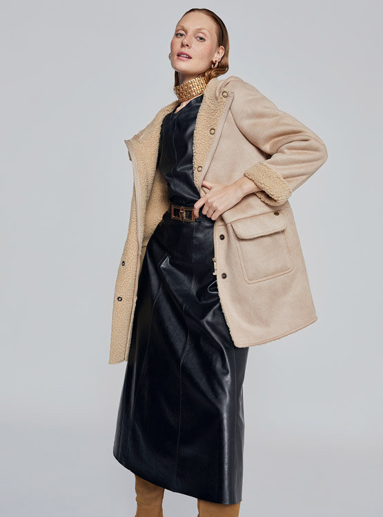 CHAQUETA AZIZ SUEDE CON CHIPORRO