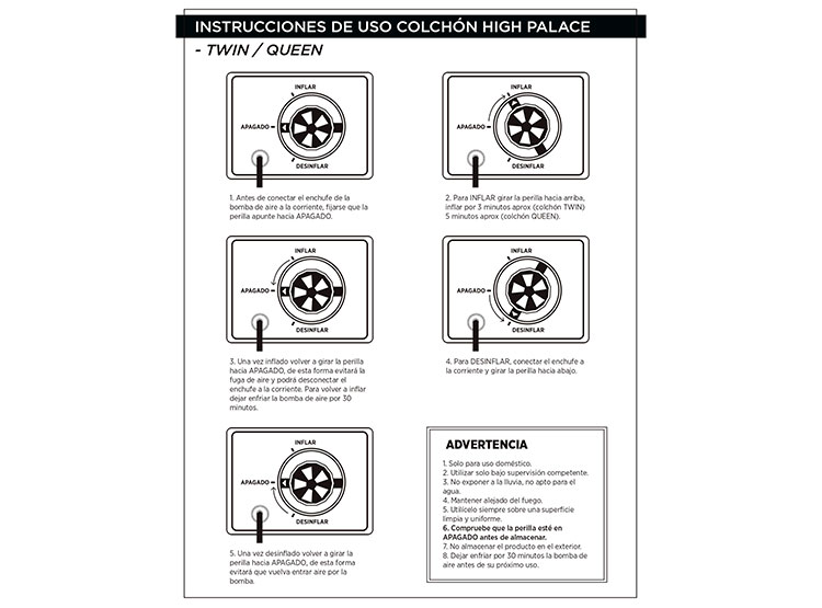 COLCHÓN INFLABLE ELÉCTRICO DOITE HIGH PALACE TWIN - 9