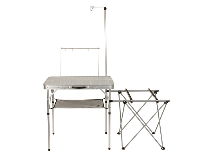 MESA COLEMAN COCINA PLEGABLE COMPACTA ACERO PLATEADO - 2