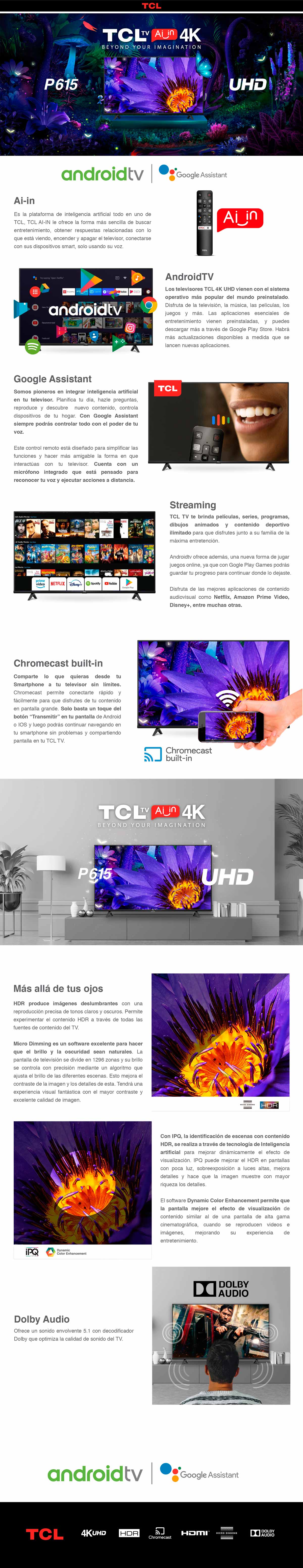 LED TCL 50P615 ANDROID TV UHD SMART
