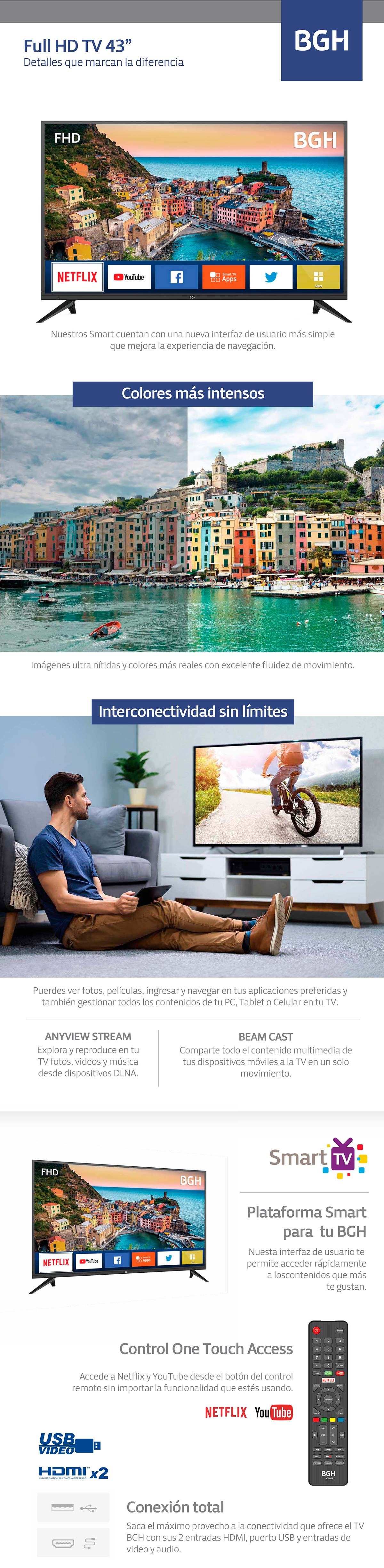 LED BGH 43 B4319FK5IC FULL HD SMART TV