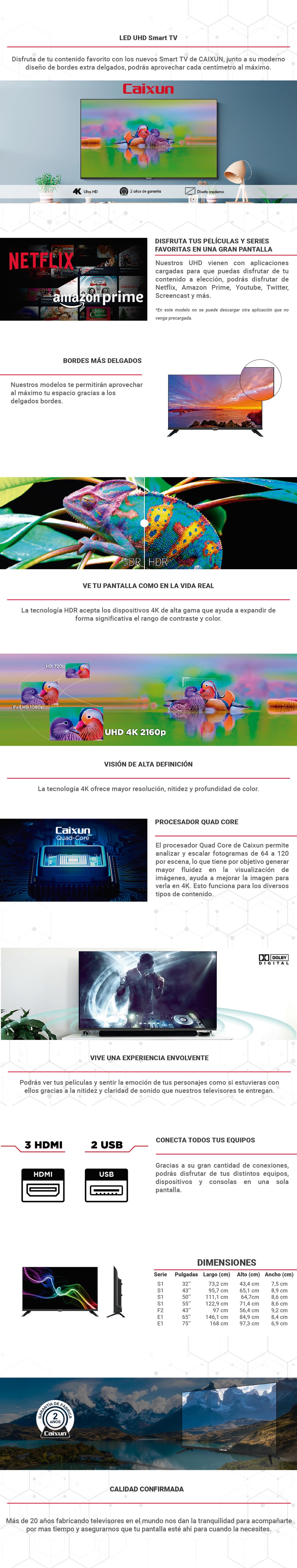 LED CAIXUN 65 CS65E1 UHD SMART TV