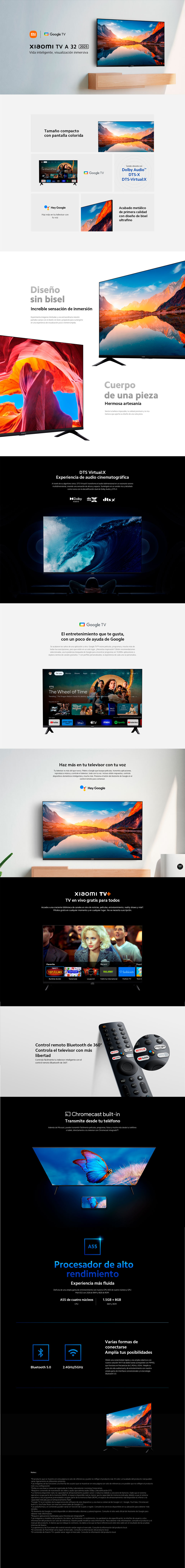 MART TV XIAOMI LED 32” A 2025” 55S7N