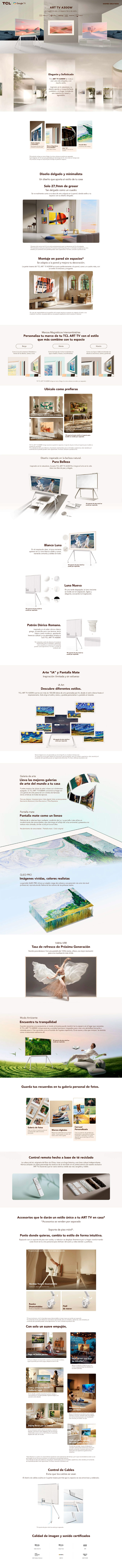 SMART TV TCL QLED 4K UHD 85 ART TV