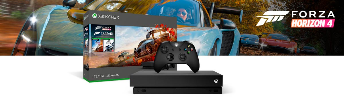 CONSOLA XBOX ONE X + FH4 + F7