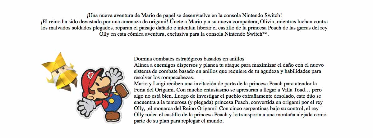 JUEGO SWITCH PAPER MARIO THE ORIGAMI KING