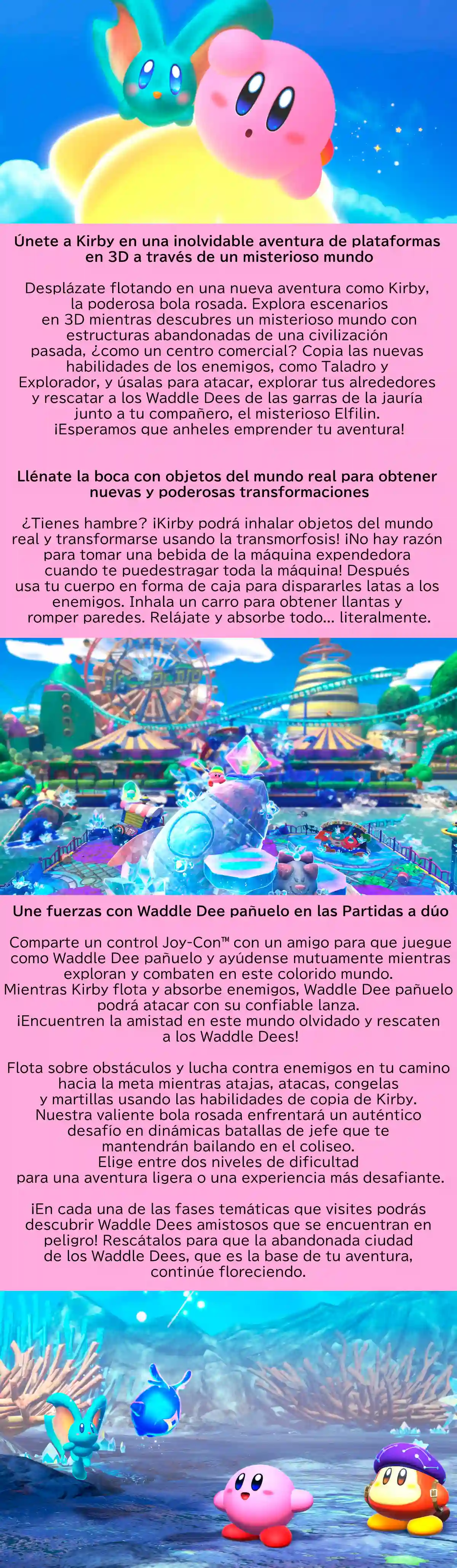 JUEGO SWITCH 2 KIRBY AND THE FORGOTTEN LAND