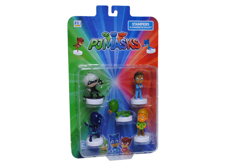 FIGURAS PJ MASKS 5 FIGURAS TIMBRE OTROS PERSONAJES - 1