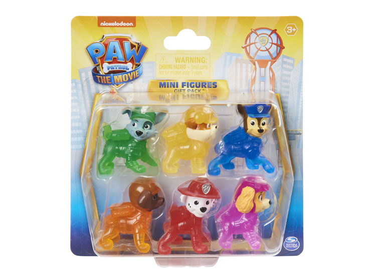 SET 6 FIGURAS TRASLÚCIDAS PAW PATROL LA PELÍCULA - 1
