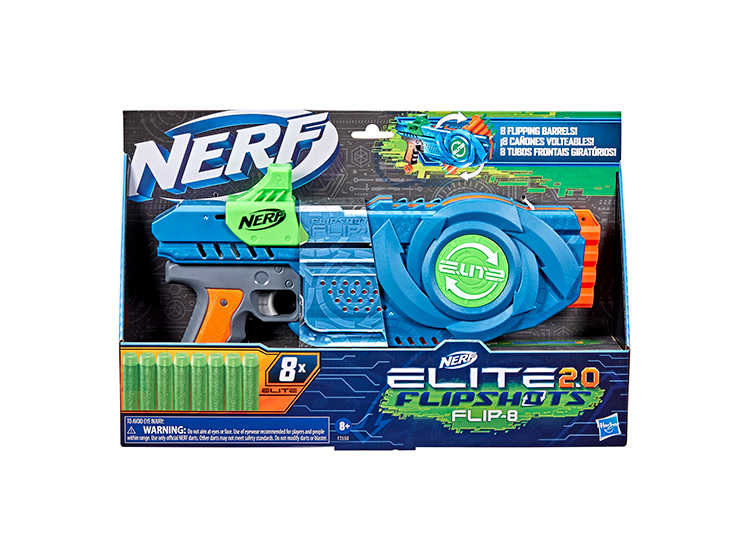 Nerf Elite 2.0 Flipshots Flip-8 – Blaster 8 Fléchettes Avec Double Canons Pivotants + 8 Fléchettes Incluses